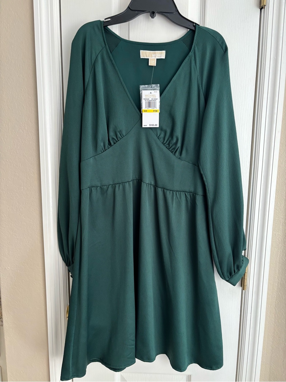 Michael Kors Long Sleeve V-Neck Dress